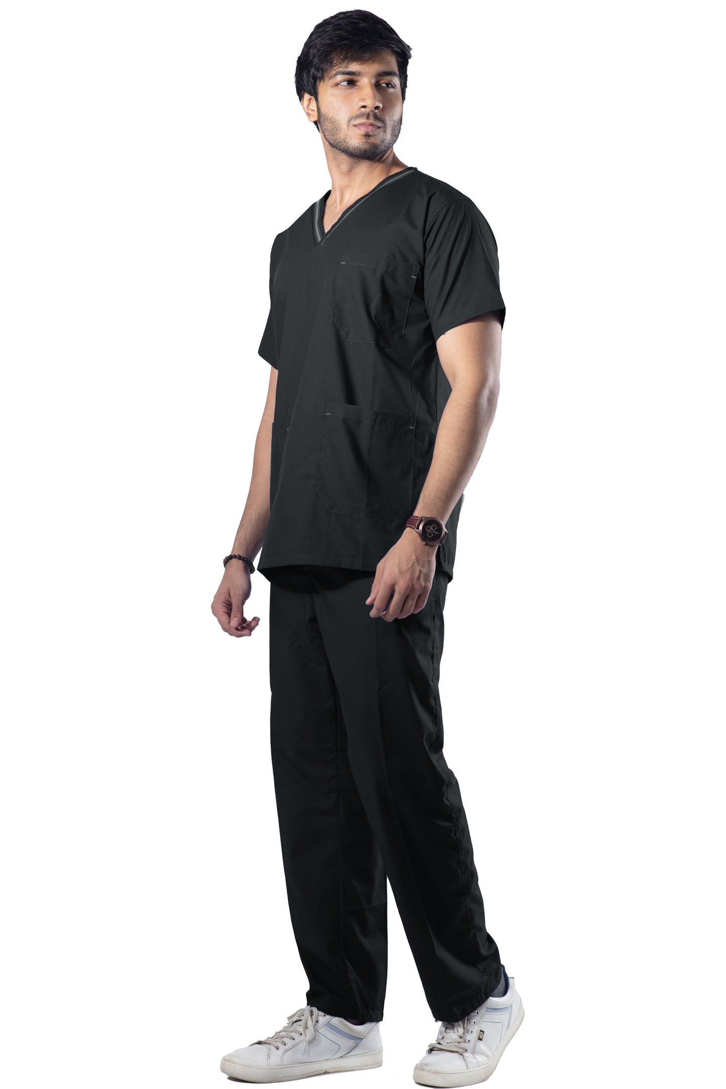 Male Scrub Suit Designer - DSDV01 - Black