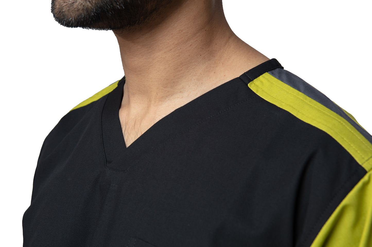 Male Scrub Suit Designer - DSDV04 - Black / Lime Green