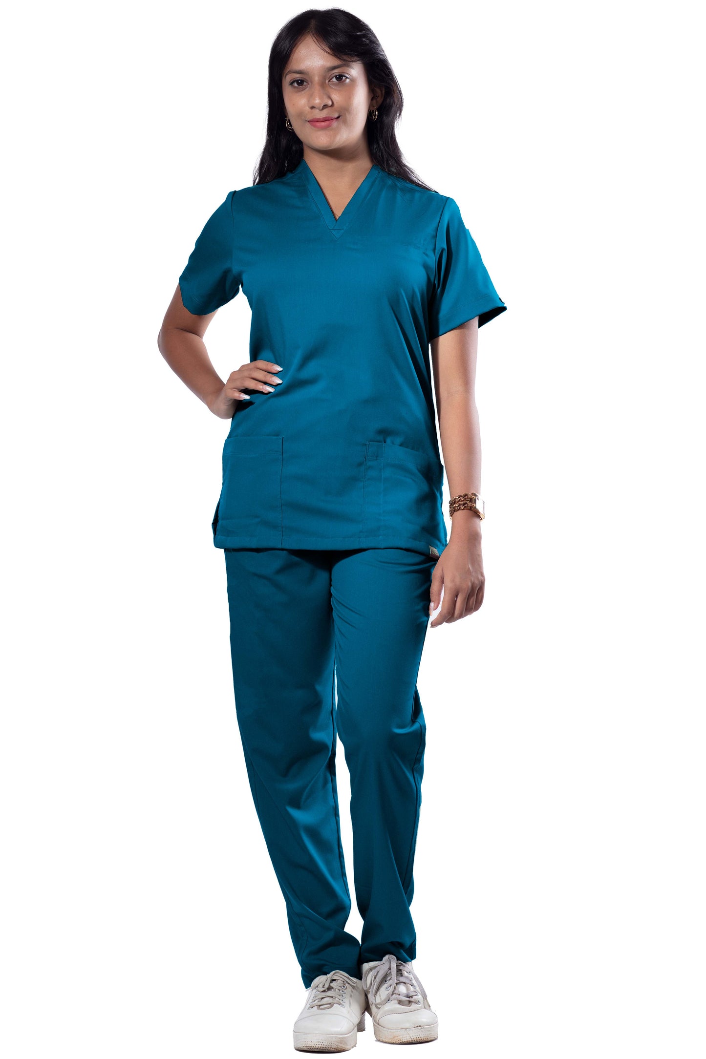 CP STRETCH - Female Stretch Scrub Suit - DSVF - Forest Blue