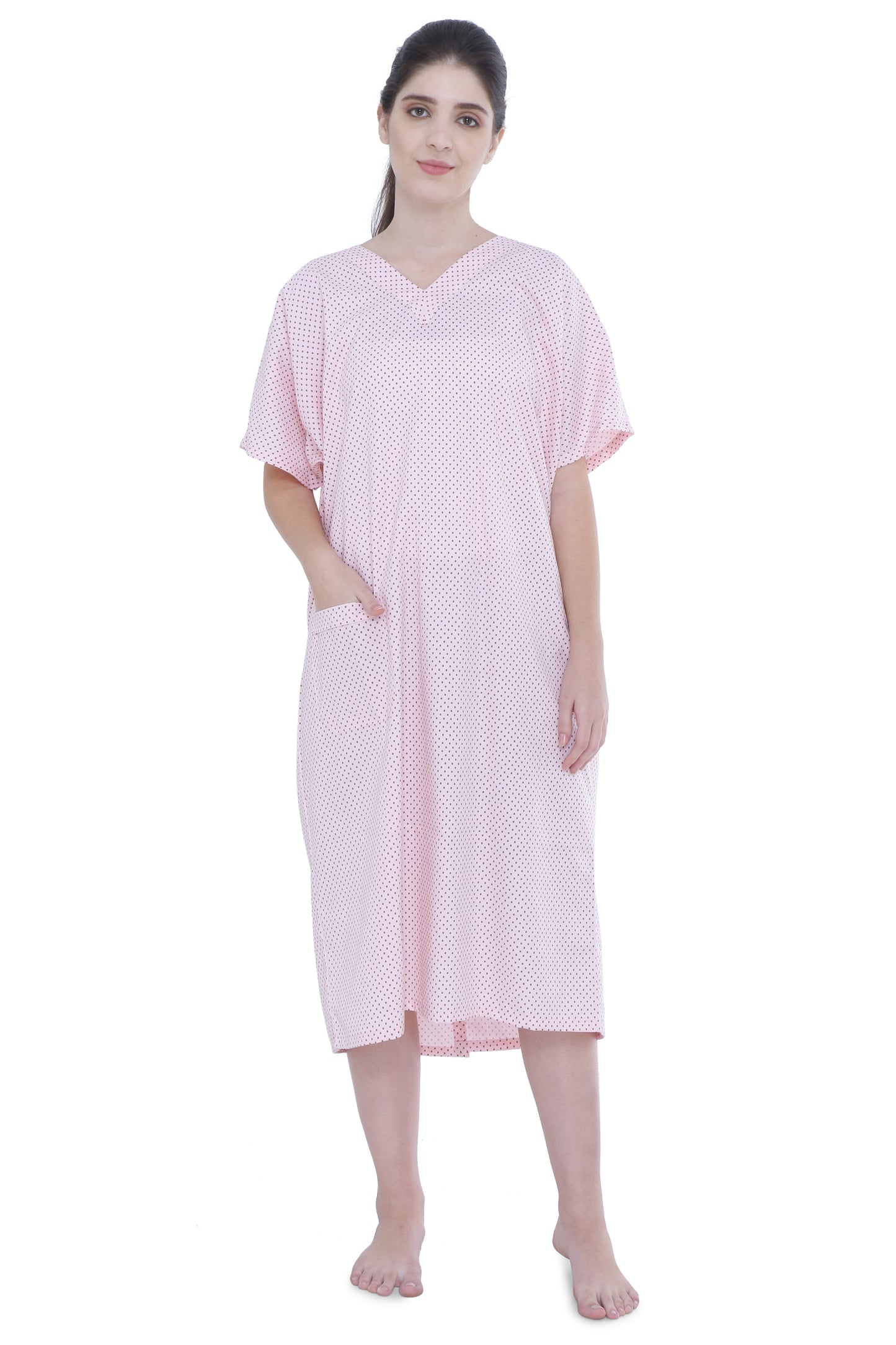 Unisex Patient Gown - Back Open - Dots