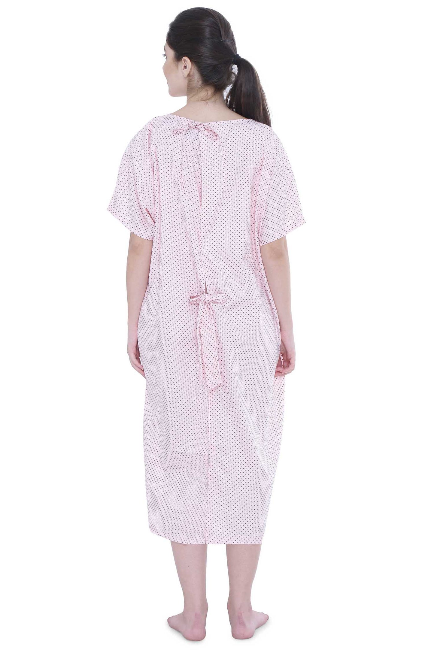 Unisex Patient Gown - Back Open - Dots