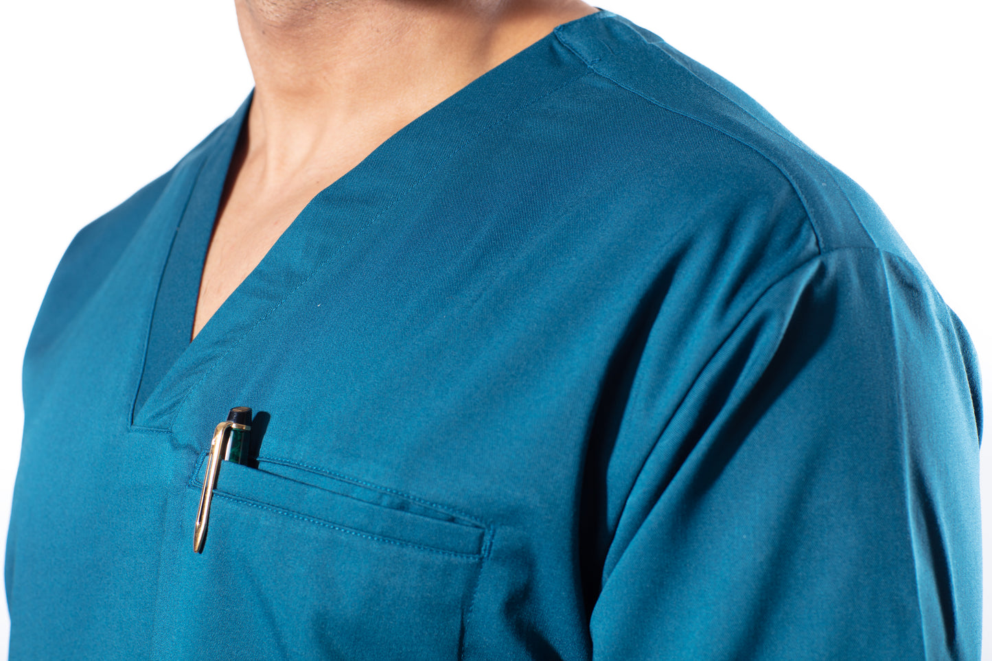 UC Stretch - Male Scrub Top - Jade Blue