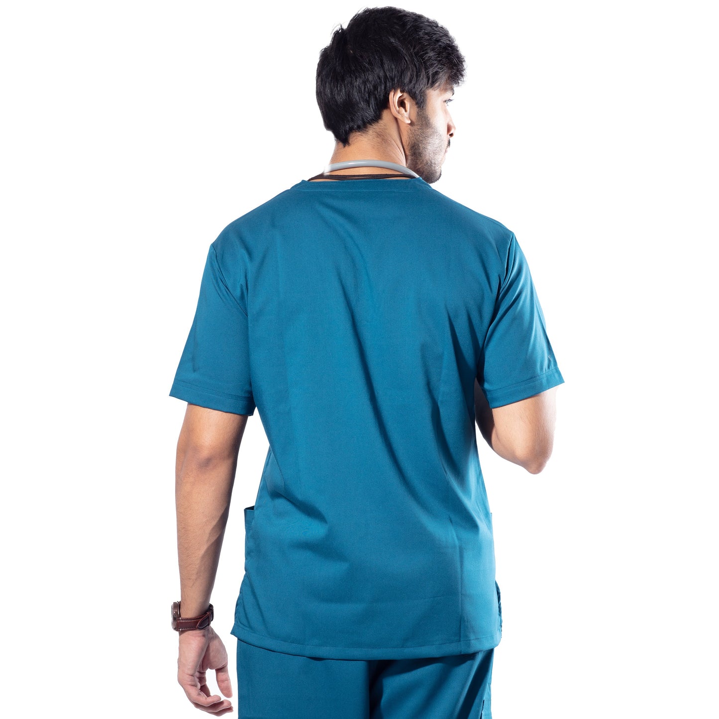 UC Stretch - Male Scrub Top - Jade Blue