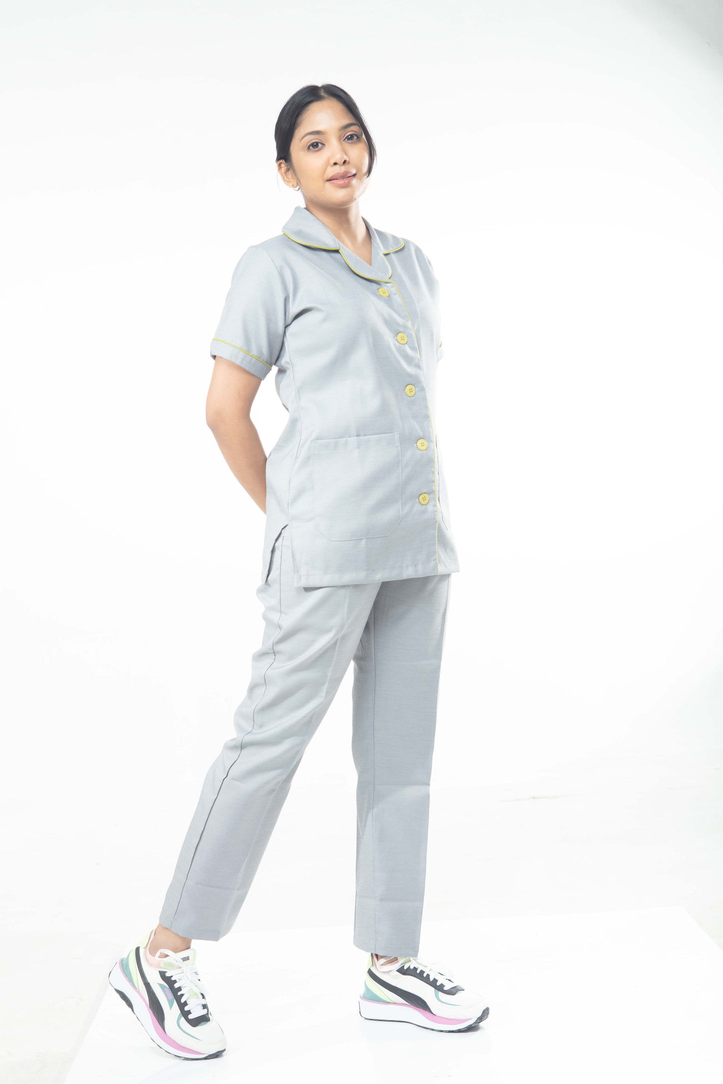 Female Nurse Uniform NT13 - Grey Lime