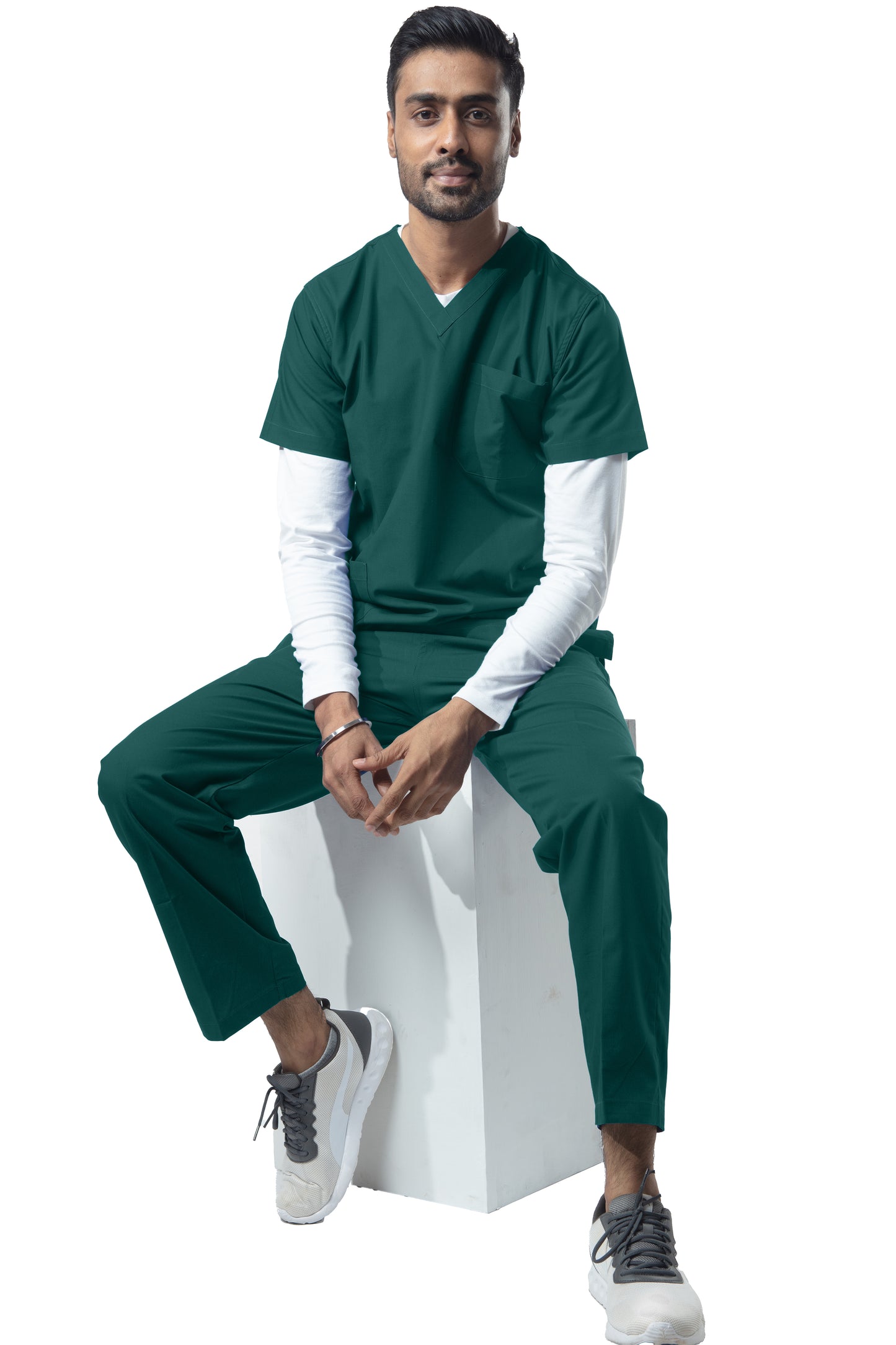 Male Scrub Suit - DSV - Forest Green