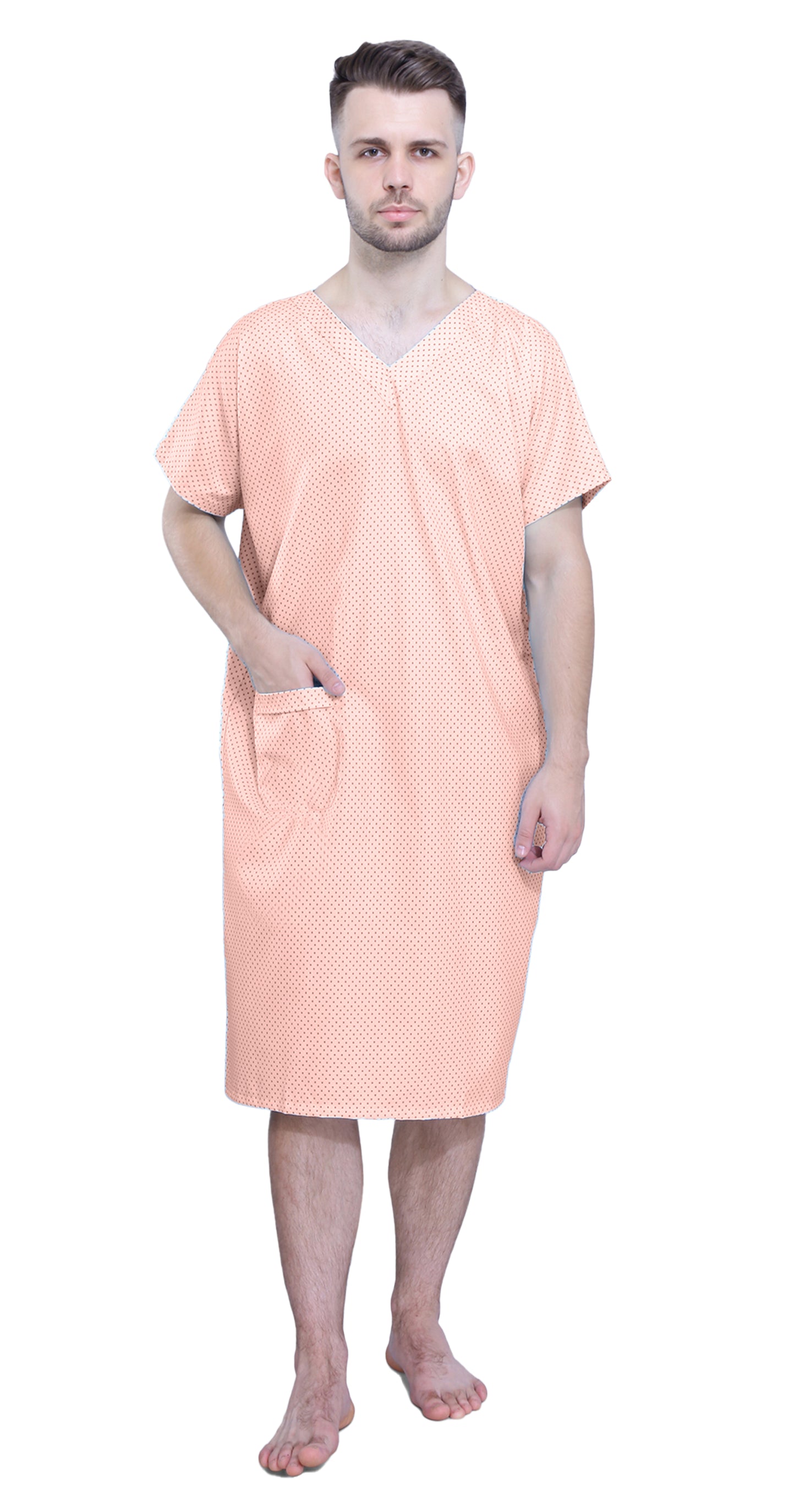 Unisex Patient Gown - Back Open - Dots