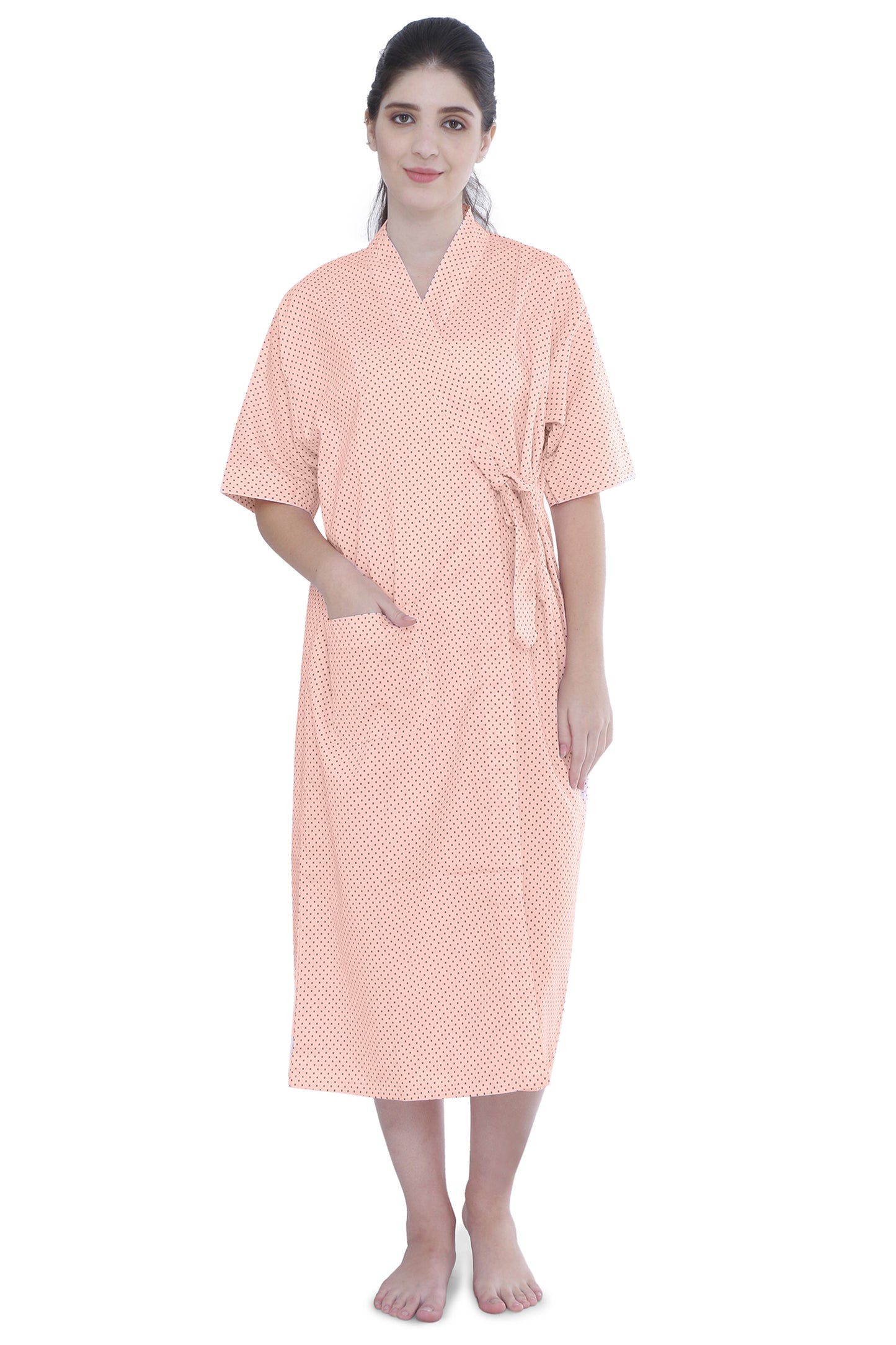 Unisex Patient gown - Front Open - Dots