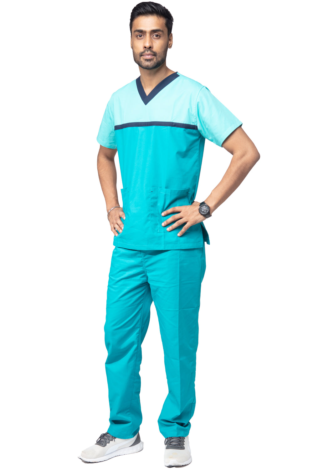 Mens Scrub Suit Designer - DSDV03 - Light Teal