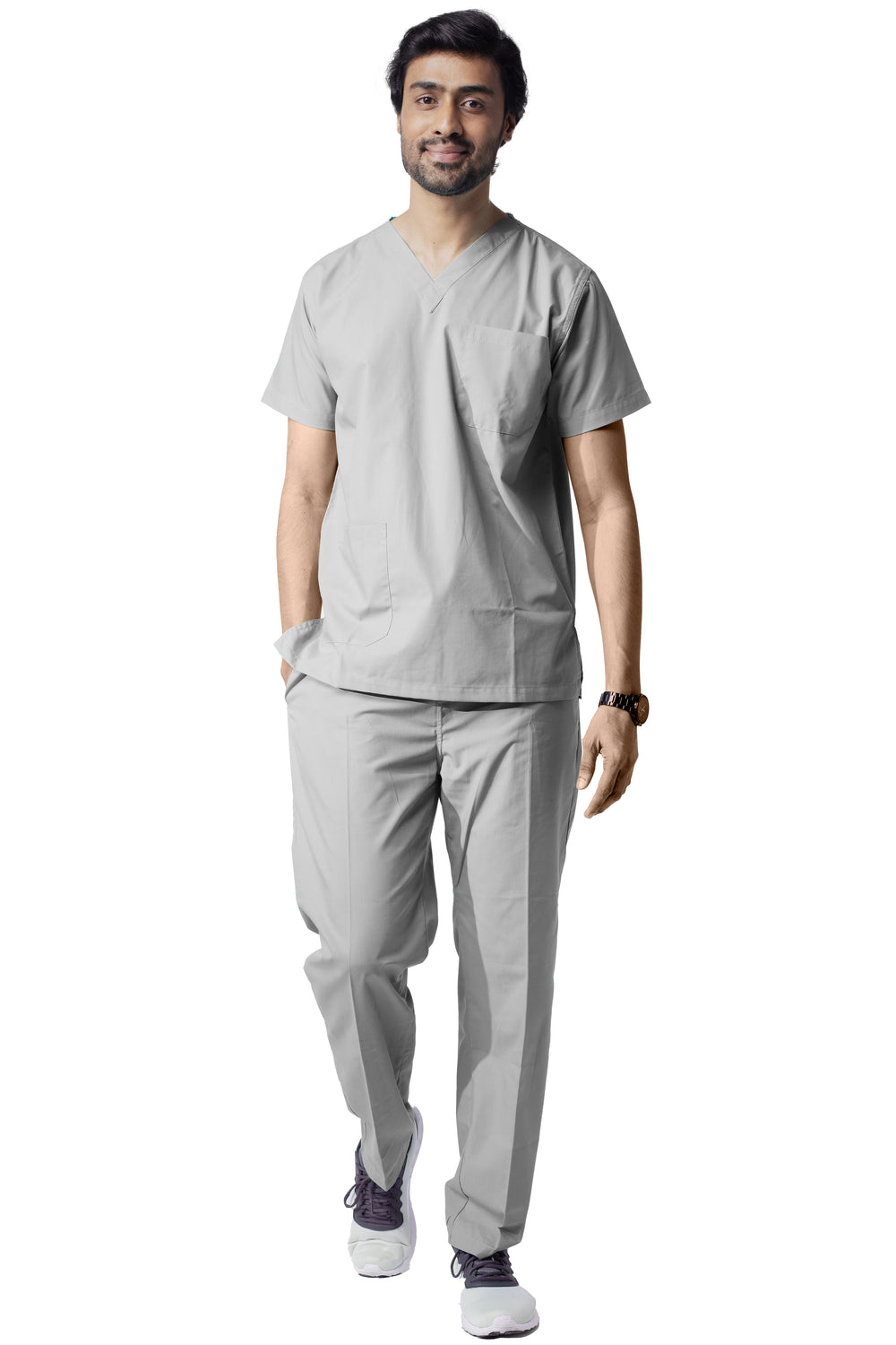 Male Scrub Suit - DSV - Light Grey