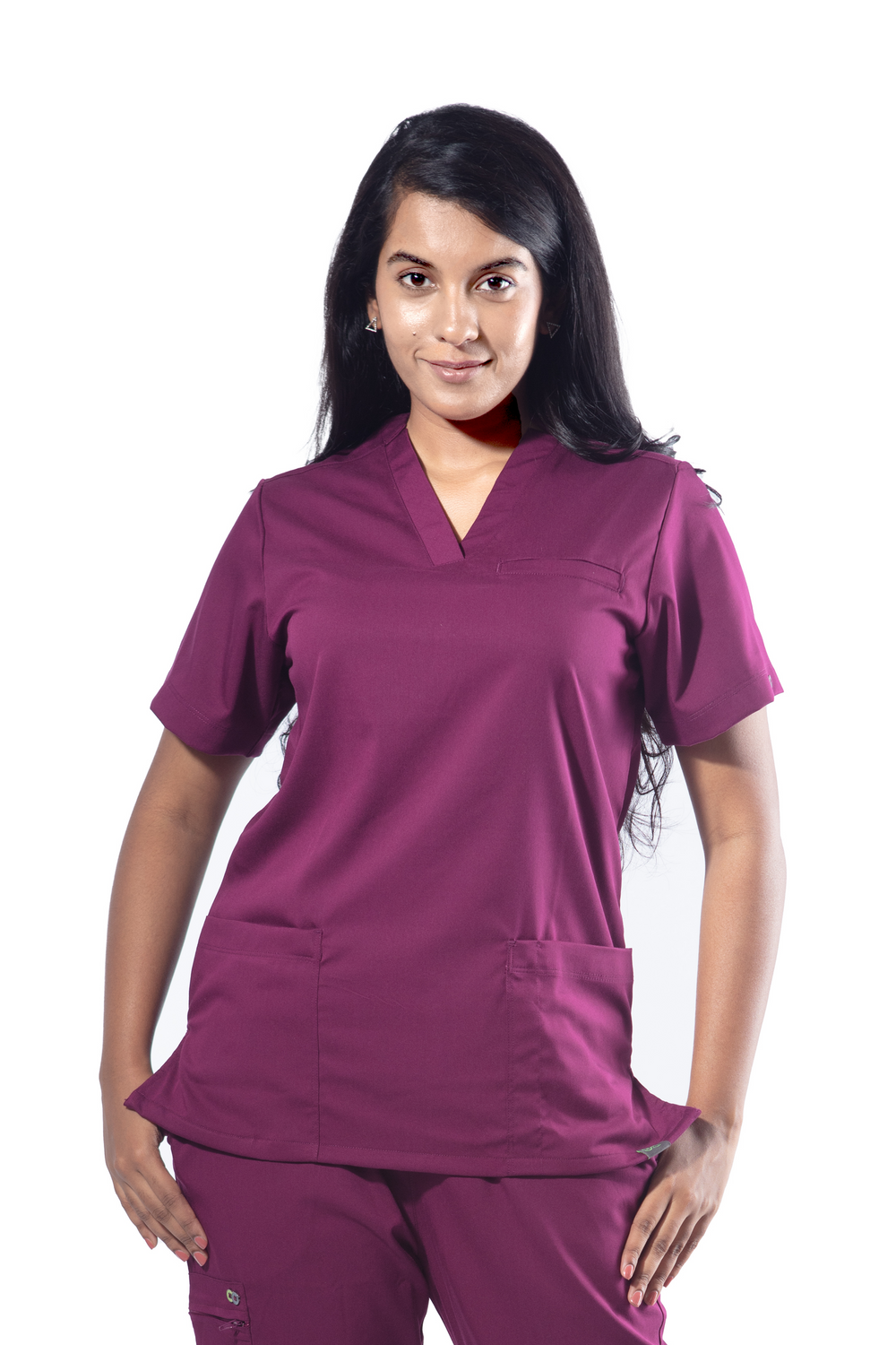 UC Stretch - Female Scrub Top - Wine