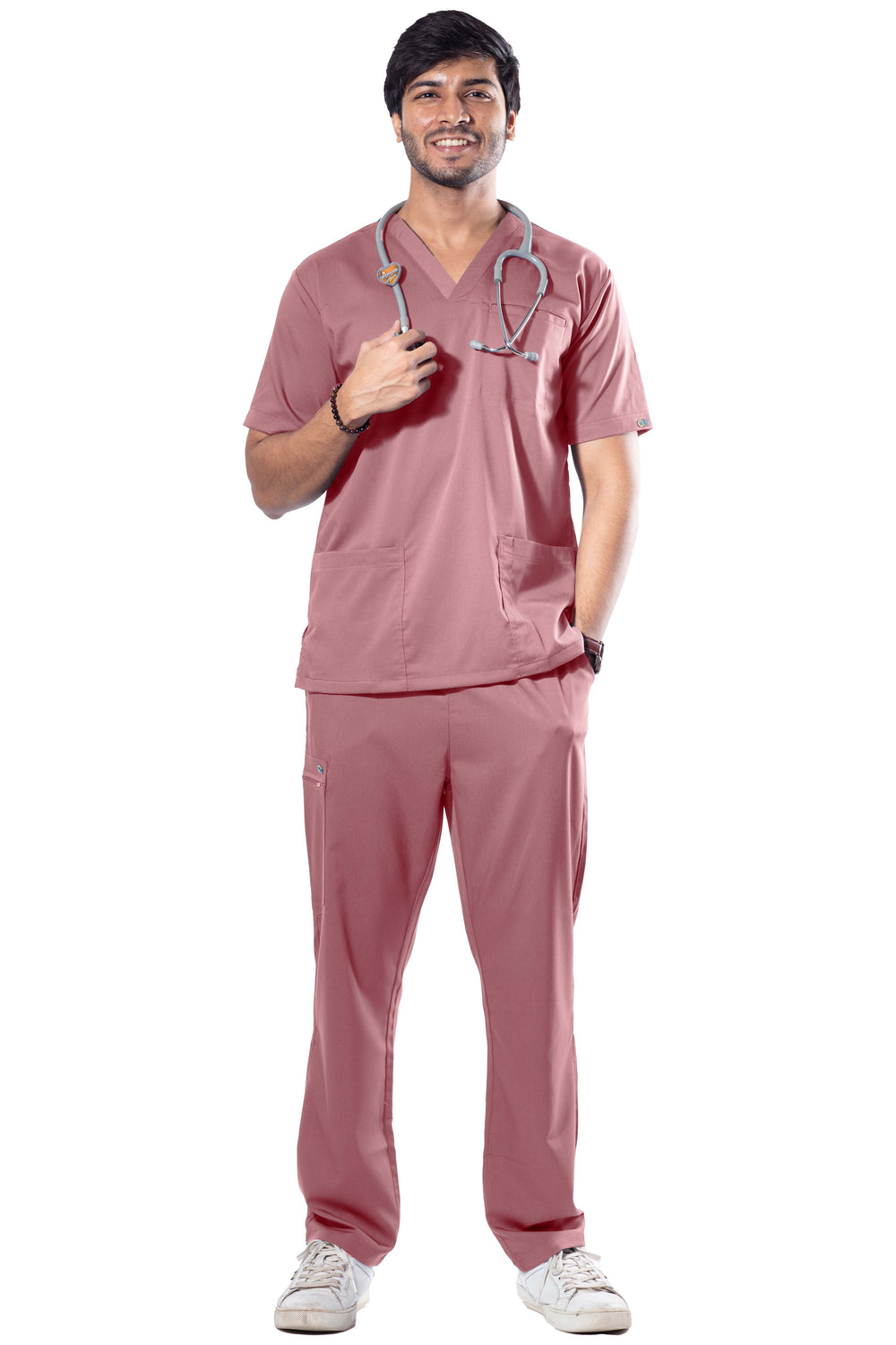 CP STRETCH - Male Stretch Scrub Suit - DSVM - Rose