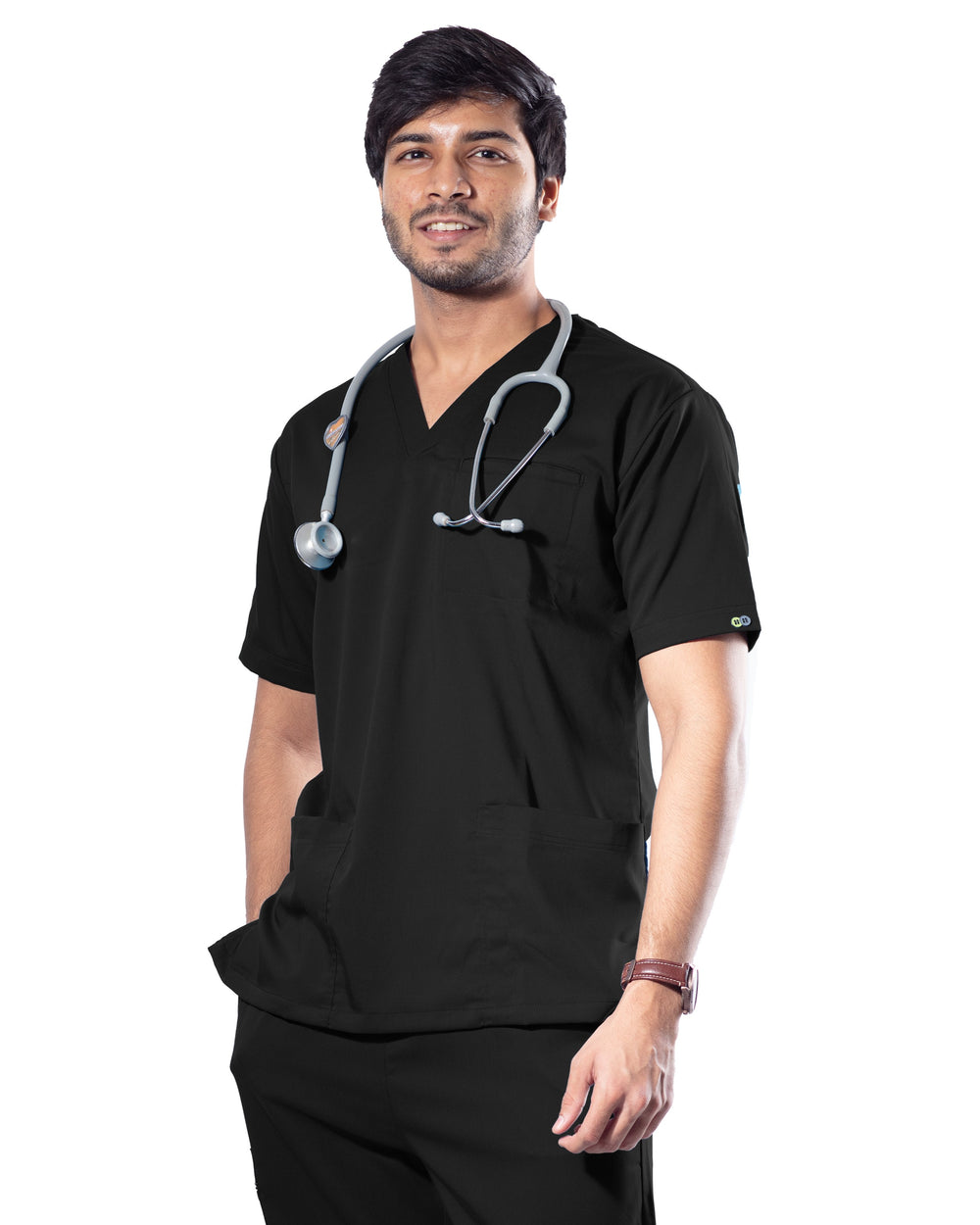 UC Stretch - Male Scrub Top - Cool Black