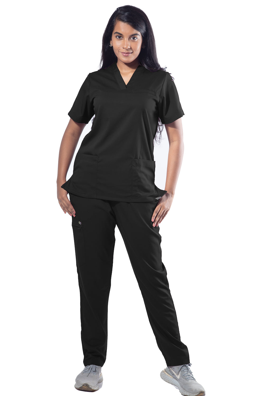 UC Stretch - Female Scrub Top - Cool Black