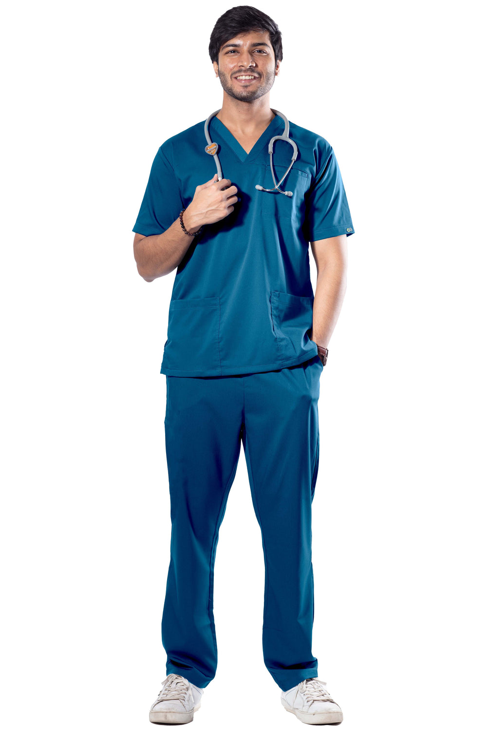 CP STRETCH - Male Stretch Scrub Suit - DSVM - Forest Blue