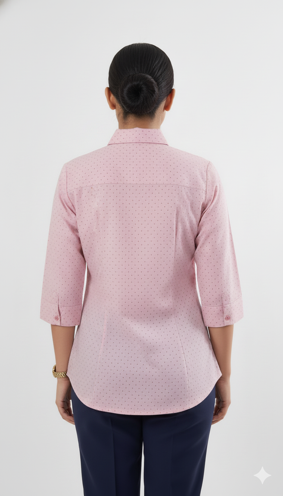 
                      
                        Female Front Office Shirt - Maroon Dobby / Pintuck Design
                      
                    