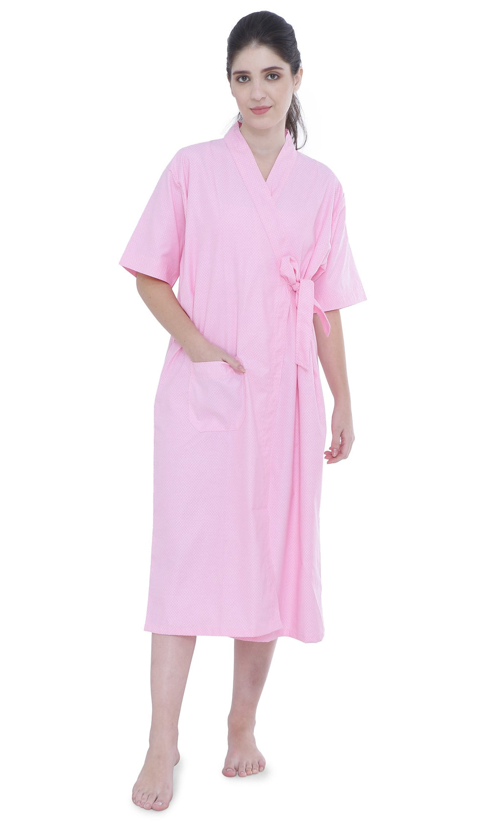 Unisex Patient Gown - Front Open - Dobby checks