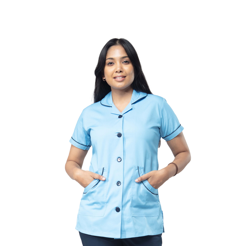 Female Nurse Uniform NT02 Only Top - Light Blue