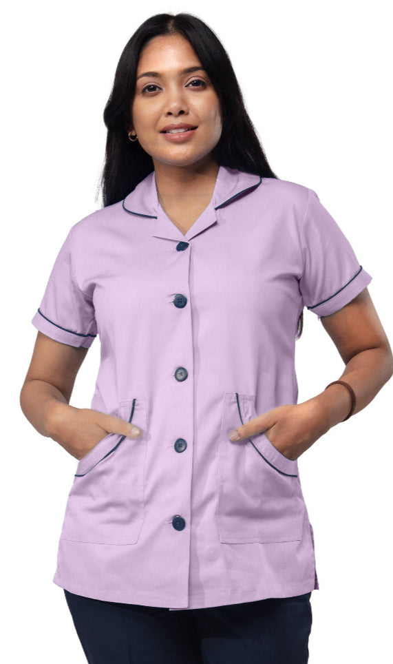 Female Nurse Uniform NTT02 - ONLY TOP (PURPLE NAVY)