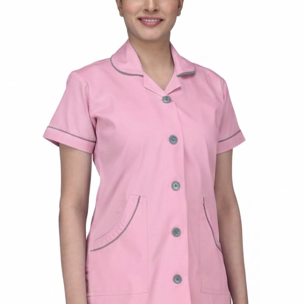 Female Nurse Uniform NTT02 - ONLY TOP (PINK GREY) – Uniform Craft