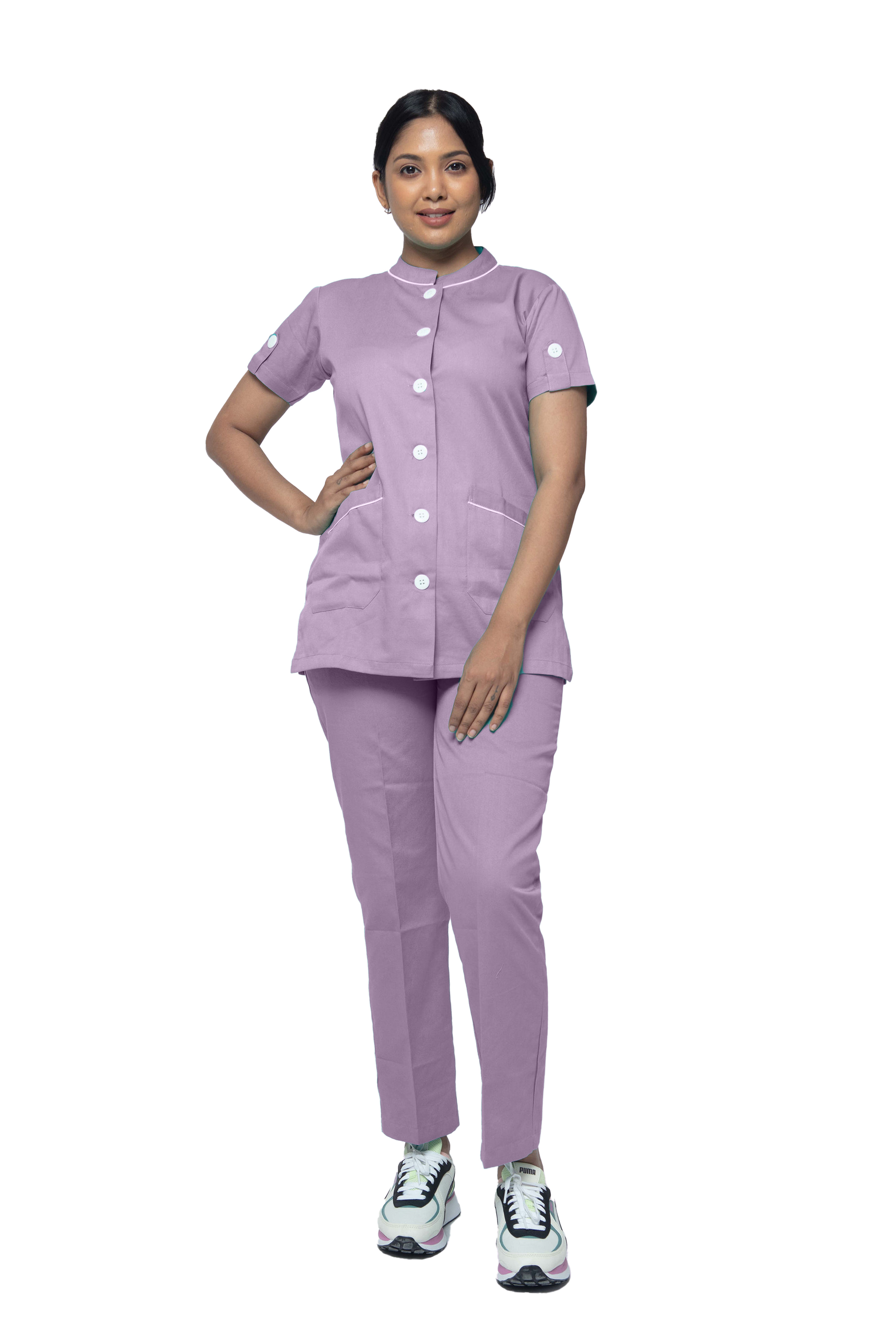 Female Nurse Uniform NT11 Light Purple – Uniform Craft