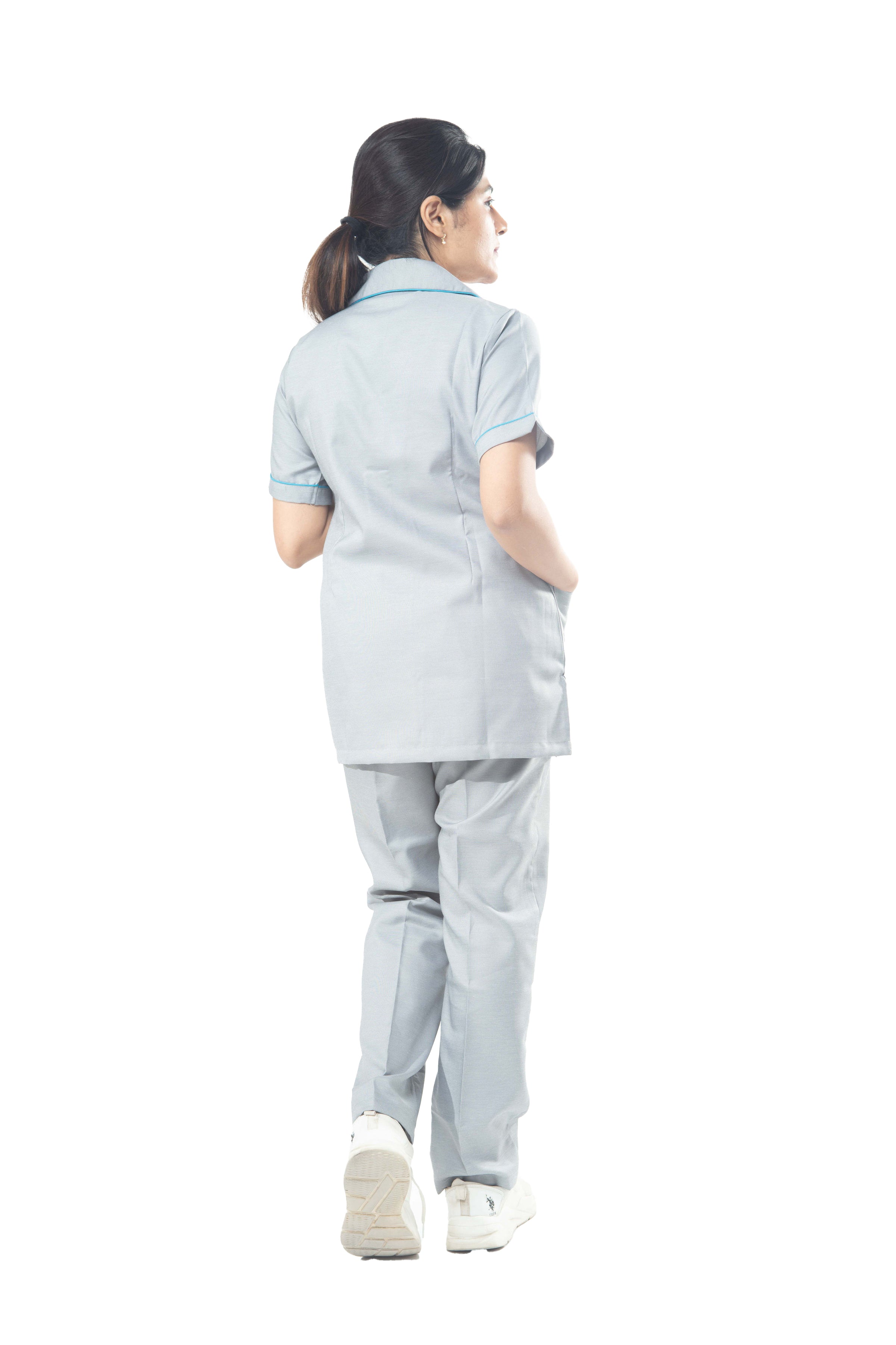 Female Nurse Uniform NT13 - Grey Aqua – Uniform Craft