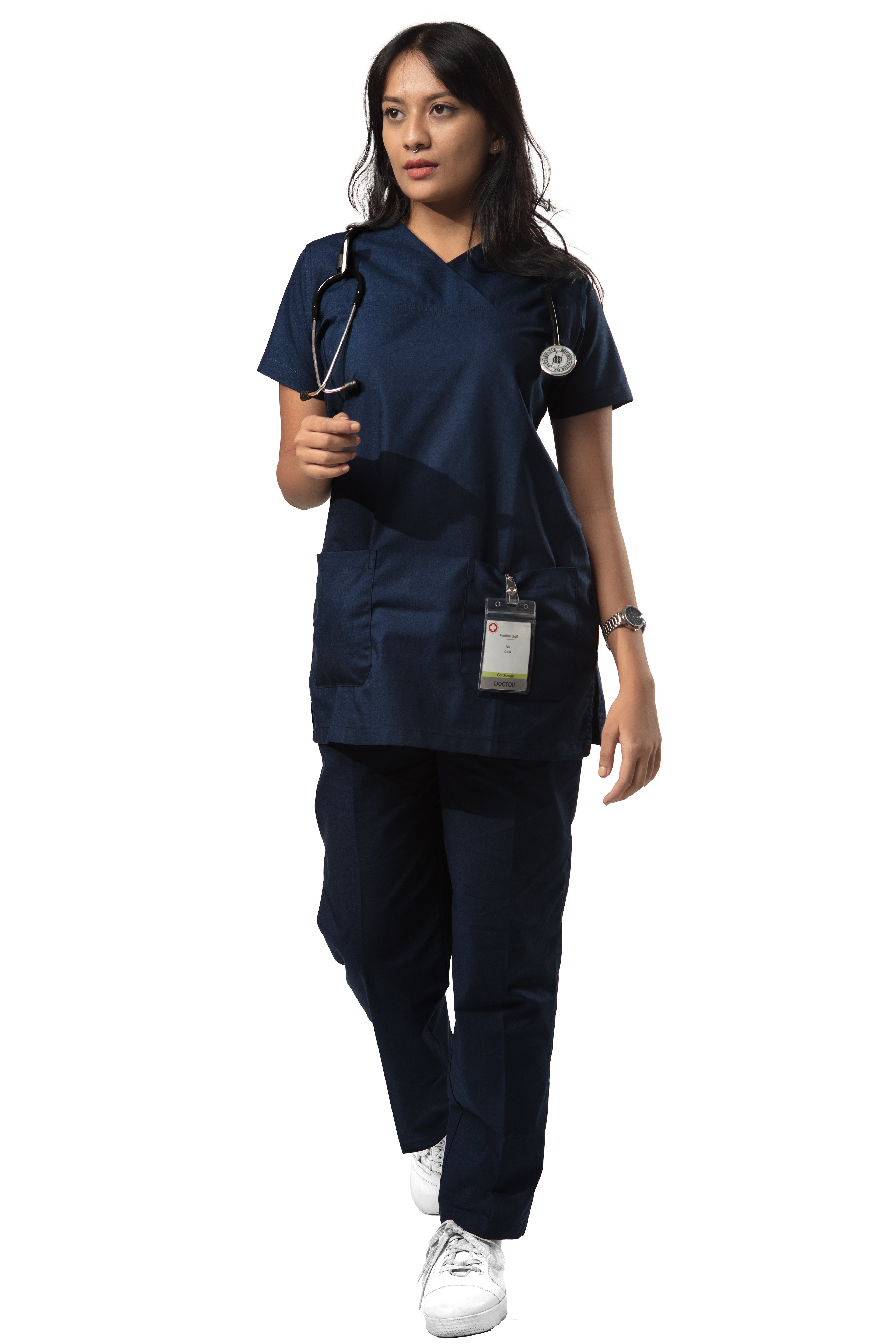 Generic Nursing Scrubs For Women Set Nurses Uniform Dark Blue