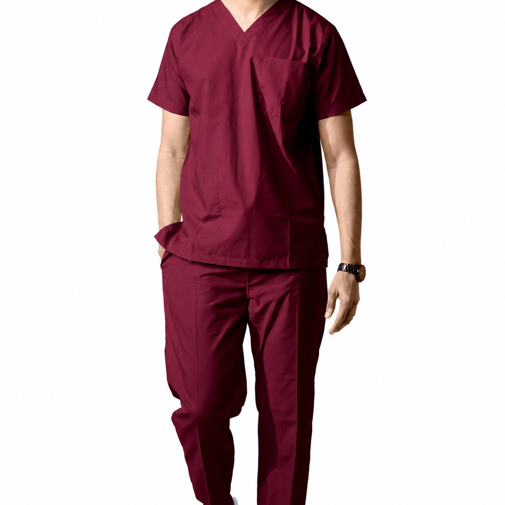 Male Scrub Suit - DSV - Burgundy – Uniform Craft