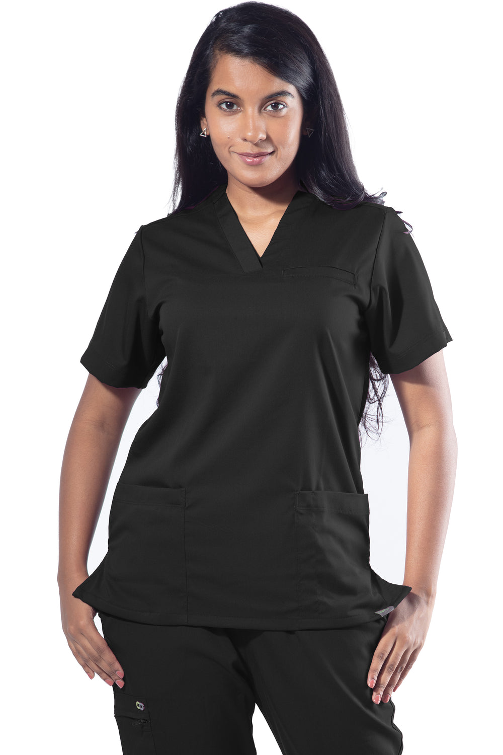 UC Stretch - Female Scrub Top - Cool Black